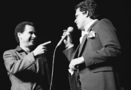 Paco Navarro and Hector Lavoe onstage at Madison Square Garden