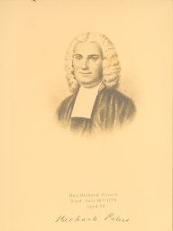 Rev. Richard Peters (1704-1776), autographed portrait