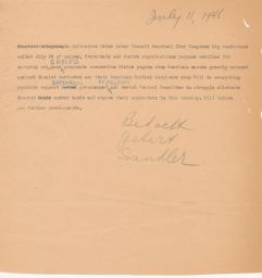 Draft of a Telegram or Memo Responding to Kielce Pogrom, July 1946