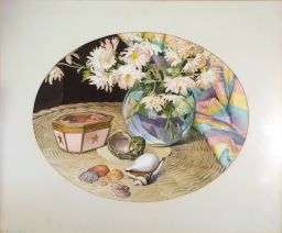 Untitled (daisies,shells, wicker)