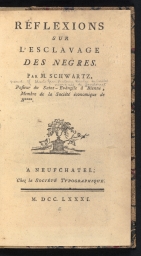 Title page of Réflexions sur l’esclavage des négres