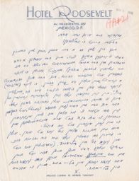 Menashe Unger in Mexico to Rubin Saltzman (correspondence)