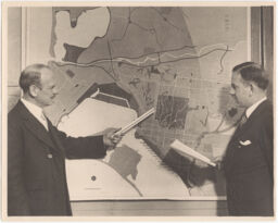 John Nolen with his plan for San Diego, CA