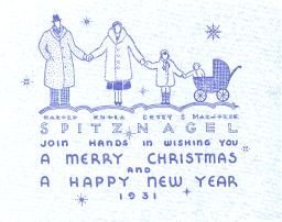 Christmas card, designed by Harold Theodore Spitznagel (1896-1975), B.Arch. 1925