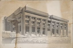 Drawing of the north wing of Martha Van Rensselaer (MVR) Hall