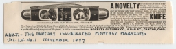 William and Ida Saxton McKinley Portrait Knife Advertisement Clipping, ca. 1897