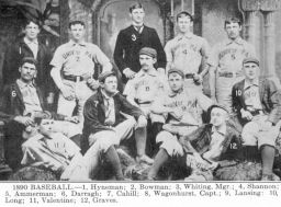 Baseball, 1890 University team, group photograph