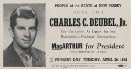 Charles C. Deubel Portrait Card, 1948