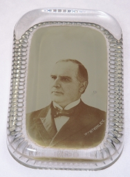 Wm. McKinley Portrait Glass Paperweight, ca. 1896