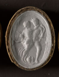 A Fawn and a Nymph Dansing, the Faune Holding a Pedum and a Vase at Their Feet