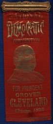 Cleveland National Democratic Convention Ribbon, 1892