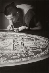 Tibetan Monk Working on Sand Mandala