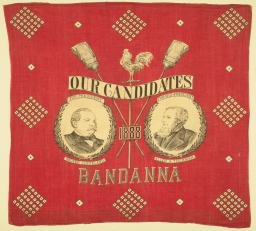 Cleveland-Thurman Our Candidates 1888 Portrait Handkerchief