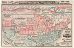 Old Honesty Non-Partisan Political Map Showing Presidential Vote of 1880 and other Election Statistics. Panorama of the History of the United States, from Revolutionary Times, Upon Which the Chief Political Events are Recorded for the Instruction and Entertainment of Chewers of Old Honesty Plug Tobacco.