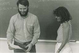 Alan Parks with a student