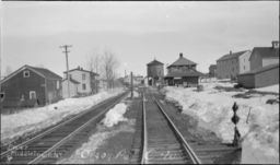 View of train tracks and village in Orson, Pennsylvania