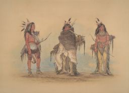 Omaha Warriors: Nom-ba-mon-ye (Double Walker), Om-pa-ton-ga (Big Elk), and Man-sha-qui-ta (Little Soldier)