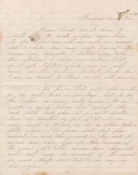 One of four letters, describing playing a trick on a slave, experiences in the military, and the home front