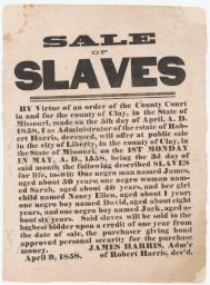 Sale of Slaves Broadside