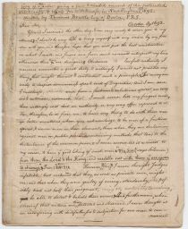 First page of the Thomas Brattle letter on the Salem witch trials