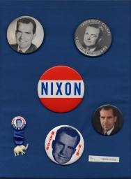 Nixon-Lodge Campaign Buttons and Badge, ca. 1960