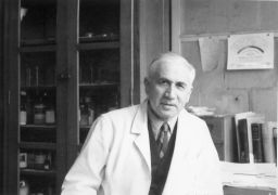 Otto Meyerhof  (1884-1951), in the chemistry lab