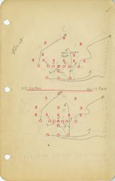 Football play book belonging to Bernard Carl Kuczynski, sample page