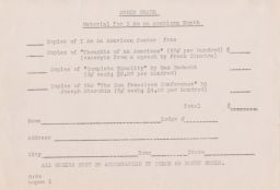 Sam Milgrom to IWO Lodges about Blank Order Form for "I Am An American" Day, May 1945