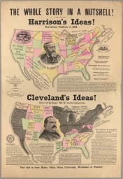 The Whole Story in a Nutshell! Harrison's Ideas! Cleveland's Ideas!