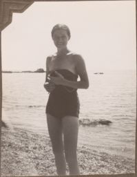 Janice Biala on beach