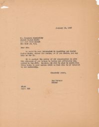 Sam Pevzner to Benjamin Kamenetzky about Books for Review, January 1947 (correspondence)