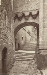 Mont Saint-Michel Abbey. Fortified Bridge in Church Courtyard 