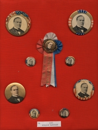 McKinley Campaign Buttons and Inaugural Badge, ca. 1900-1901