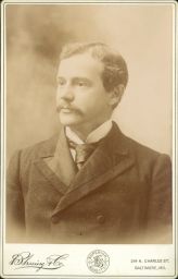 Howard A. (Howard Atwood) Kelly (1858-1943), A.B. 1877, M.D. 1882, LL.D. (hon.) 1907, portrait photograph as a young man