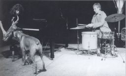 Performance photograph with a dog