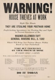 Warning! House thieves at work poster.