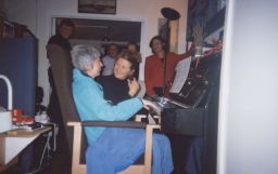 Photograph of Sally Potter and Lindsay Cooper at the piano