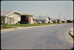 Residential street and homes (Park Forest, Illinois, USA)