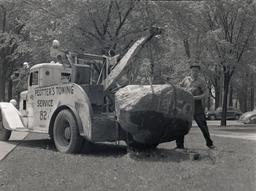 The Rock being moved