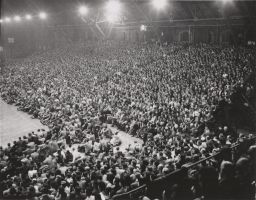 Barton Hall, basketball game, huge crowd, date unknown