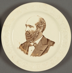Garfield Ceramic Portrait Plate, ca. 1880
