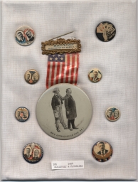Theodore Roosevelt-Fairbanks Campaign Buttons and Inaugural Badge, ca. 1904-1905