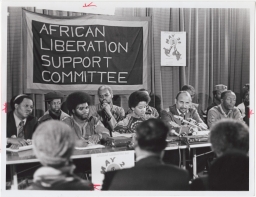 The African Liberation Support Committee at a press conference