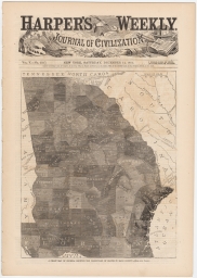 A Chart Map of Georgia, Showing the Percentage of Slaves in Each County