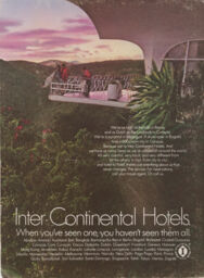 Inter-Continental Hotels advertisement: "We're as high as the hills in Ponce..."