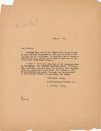 Rubin Saltzman about Petition, July 1943 (correspondence)