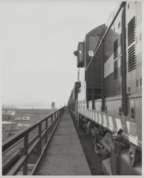 View of Fireman's Side of Locomotive and Ore Train