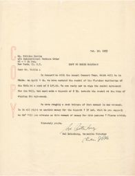 Sol Rotenberg to William Karlin about Annual Concert Tour, February 1953 (correspondence)
