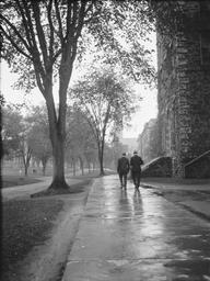 Film negative of “in college precints” or “rainy day on campus”
