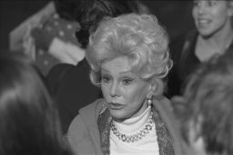Eva Gabor at the Cornell School of Hotel Administration: Dean's Distinguished Lecture Series and annual charity auction featuring Merv Griffin.